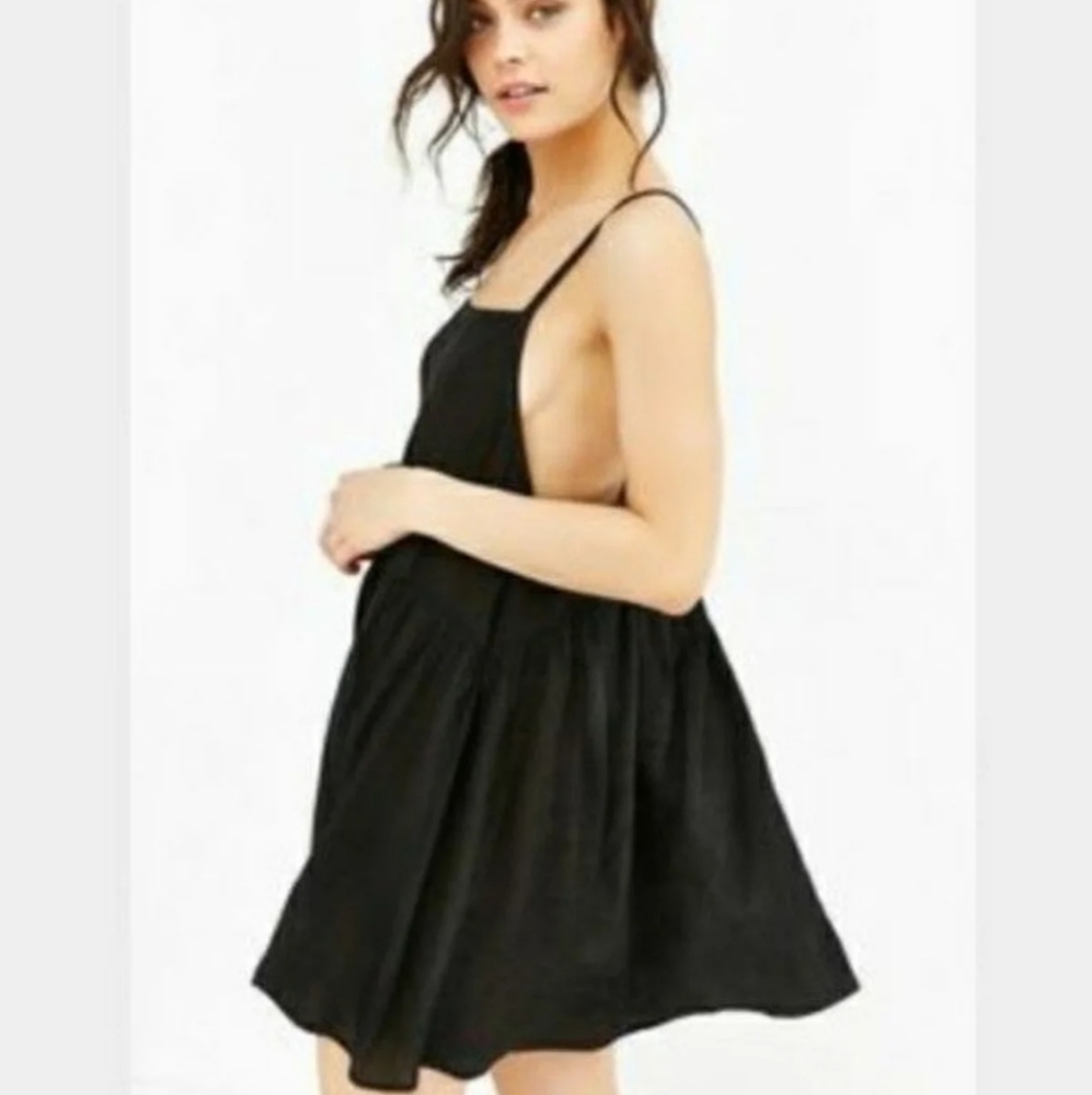 Lightweight, semisheer black slip dress